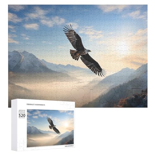 Großes Holzpuzzle Weihnachten Puzzle Puzzles Erwachsene Herausfordernde Puzzles Adlergebirge Gedruckte Puzzles (520 Teile) von DWVTMNS
