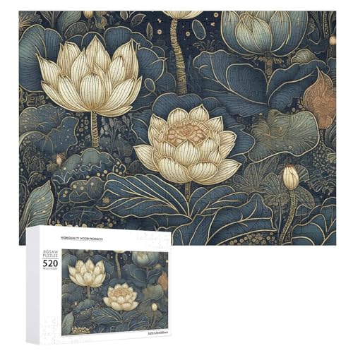 Großes Holzpuzzle Weihnachten Puzzle Puzzles Erwachsene Herausfordernde Puzzles Aufwendige Blumen Gedruckt Jigsaw Puzzles (520 Teile) von DWVTMNS