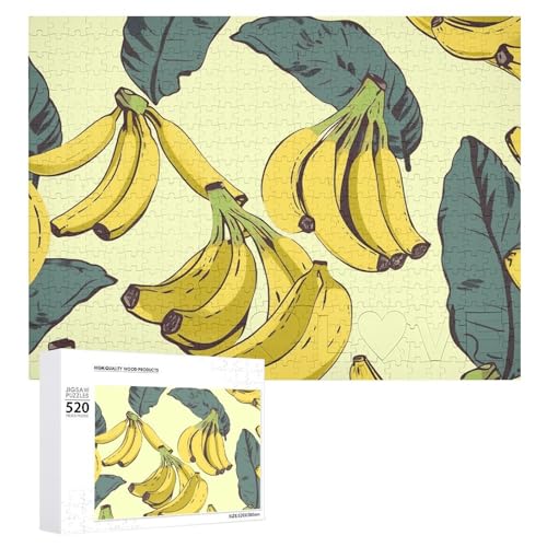 Großes Holzpuzzle Weihnachten Puzzle Puzzles Erwachsene Herausfordernde Puzzles Bananendruck Bedruckte Puzzles (520 Teile) von DWVTMNS