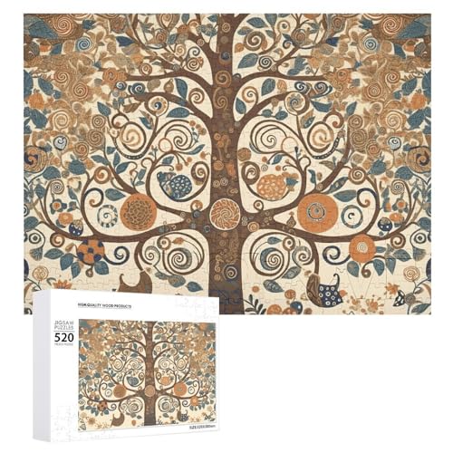 Großes Holzpuzzle Weihnachten Puzzle Puzzles Erwachsene Herausfordernde Puzzles Baum des Lebens Gedruckte Puzzles (520 Teile) von DWVTMNS