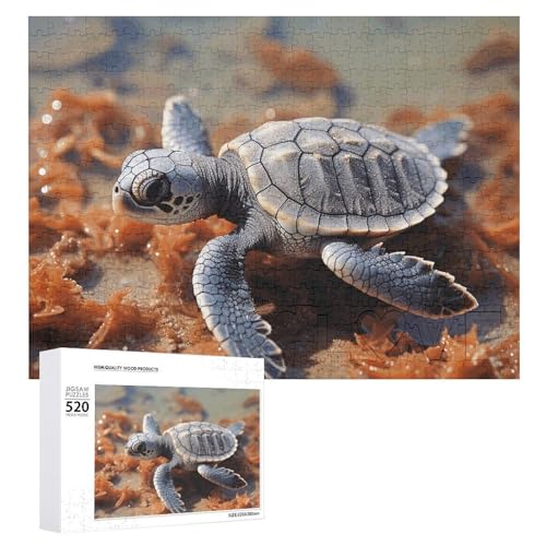 Großes Holzpuzzle Weihnachten Puzzle Puzzles Erwachsene Herausfordernde Puzzles Cut Sea Turtle Printed Jigsaw Puzzles (520 Teile) von DWVTMNS