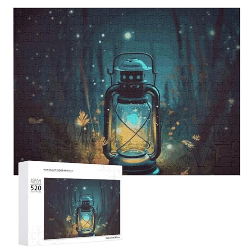 Großes Holzpuzzle Weihnachten Puzzle Puzzles Erwachsene Herausfordernde Puzzles Glühwürmchen und Laterne Bedruckte Puzzles (520 Teile) von DWVTMNS