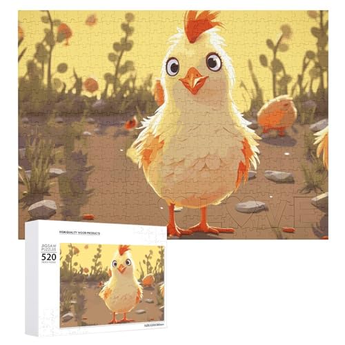Großes Holzpuzzle Weihnachten Puzzle Puzzles Erwachsene Herausfordernde Puzzles Huhn Küken Gedruckt Jigsaw Puzzles (520 Teile) von DWVTMNS