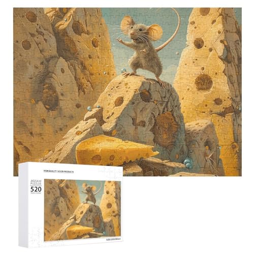Großes Holzpuzzle Weihnachten Puzzle Puzzles Erwachsene Herausfordernde Puzzles Käse Gedruckt Jigsaw Puzzles (520 Teile) von DWVTMNS