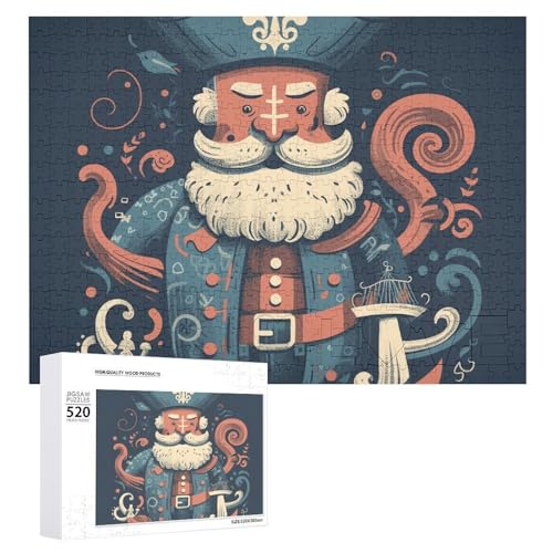 Großes Holzpuzzle Weihnachten Puzzle Puzzles Erwachsene Herausfordernde Puzzles Piratenfiguren Bedruckte Puzzles (520 Teile) von DWVTMNS
