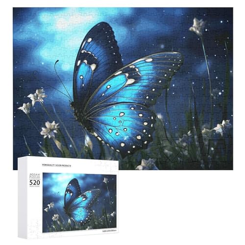 Großes Holzpuzzle Weihnachten Puzzle Puzzles Erwachsene Herausfordernde Puzzles Schmetterling Nacht Gedruckt Jigsaw Puzzles (520 Teile) von DWVTMNS