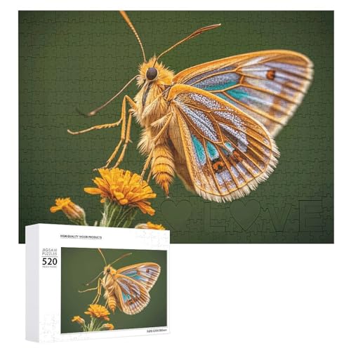 Großes Holzpuzzle Weihnachten Puzzle Puzzles Erwachsene Herausfordernde Puzzles Schöne Mottenflügel Bedruckte Puzzles (520 Teile) von DWVTMNS