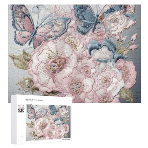 Großes Holzpuzzle Weihnachten Puzzle Puzzles Erwachsene Herausfordernde Puzzles Schöne Schmetterling Muster Gedruckt Jigsaw Puzzles (520 Teile) von DWVTMNS