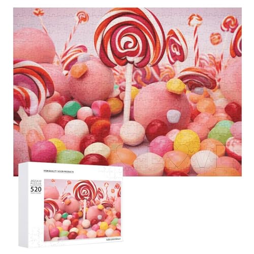 Großes Holzpuzzle Weihnachten Puzzle Puzzles Erwachsene Herausfordernde Puzzles Sweet Candy Printed Jigsaw Puzzles (520 Teile) von DWVTMNS