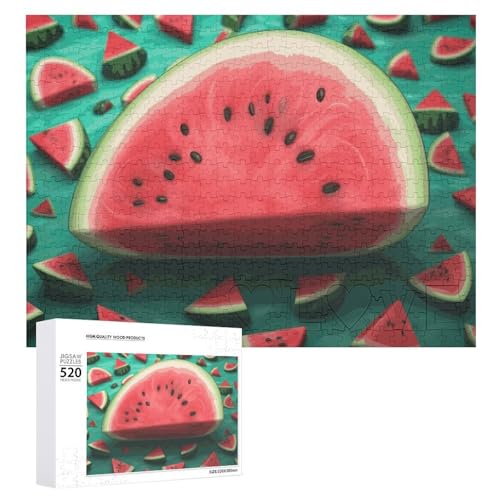 Großes Holzpuzzle Weihnachten Puzzle Puzzles Erwachsene Herausfordernde Puzzles Traum Wassermelone Gedruckt Jigsaw Puzzles (520 Teile) von DWVTMNS