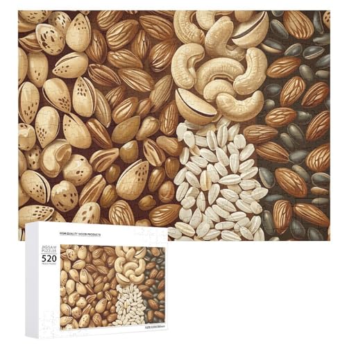 Großes Holzpuzzle Weihnachten Puzzle Puzzles Erwachsene Herausfordernde Puzzles Verschiedene Nussmuster Bedruckte Puzzles (520 Stück) von DWVTMNS