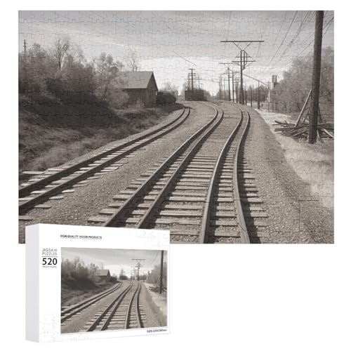 Großes Holzpuzzle Weihnachten Puzzle Puzzles Erwachsene Herausfordernde Puzzles Zugbahn Gedruckt Jigsaw Puzzles (520 Teile) von DWVTMNS