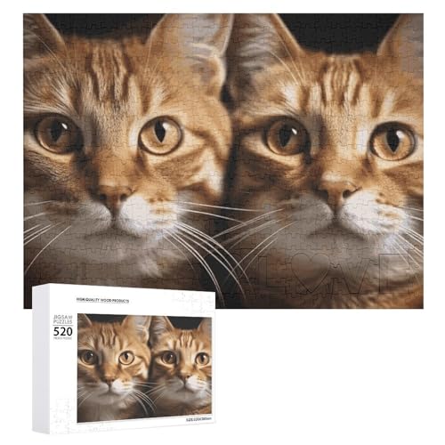 Großes Holzpuzzle Weihnachtspuzzle Puzzles Erwachsene Herausfordernde Puzzles Katzen Gedruckte Puzzles (520 Teile) von DWVTMNS