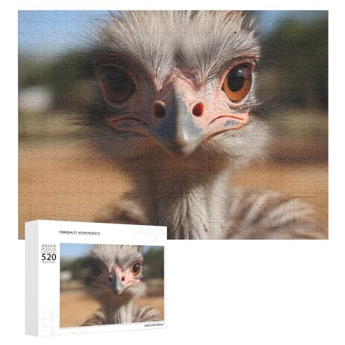 Großes Holzpuzzle Weihnachtspuzzle Puzzles Erwachsene Herausfordernde Puzzles Niedlicher Strauß Bedruckte Puzzles (520 Teile) von DWVTMNS