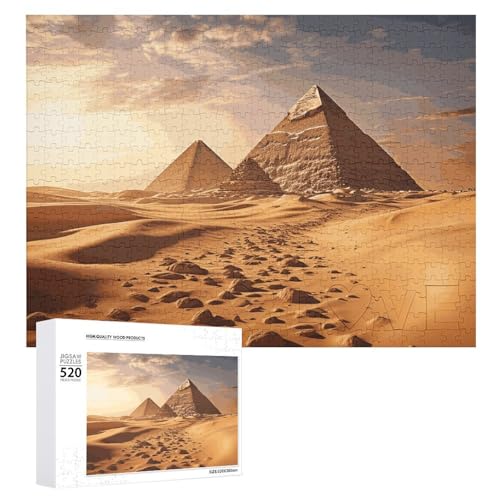Großes Holzpuzzle Weihnachtspuzzle Puzzles Erwachsene Herausfordernde Puzzles Pyramide Afrika Wüste Gedruckte Puzzles (520 Teile) von DWVTMNS