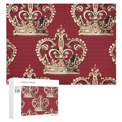 Großes Holzpuzzle Weihnachtspuzzle Puzzles Erwachsene Herausfordernde Puzzles Rote Krone Bedruckte Puzzles (520 Teile) von DWVTMNS