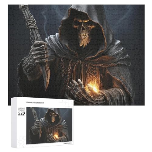 Großes Holzpuzzle Weihnachtspuzzle Puzzles Erwachsene Herausfordernde Puzzles Sensenmann Gedruckte Puzzles (520 Teile) von DWVTMNS