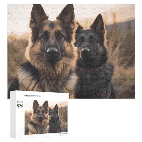 Großes Holzpuzzle Weihnachtspuzzle Puzzles Erwachsene Herausfordernde Puzzles Sitzender Hund Gedruckt Jigsaw Puzzles (520 Teile) von DWVTMNS