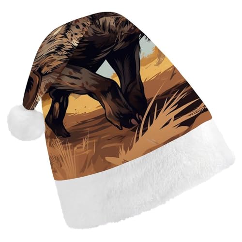 DWVTSLH Weihnachtsmütze, Cartoon-Wildschwein-Druck, Weihnachtsmannmütze, weicher und bequemer Samt, verdickte Weihnachtsmütze, geeignet für Weihnachten, Neujahr, Urlaub, Partyzubehör DWVTSLH Weihnachtsmütze, Cartoon-Wildschwein-Druck, Weihnachtsmannmütze, weicher und bequemer Samt, verdickte Weihnachtsmütze, geeignet für Weihnachten, Neujahr, Urlaub, Partyzubehör von DWVTSLH