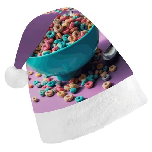 DWVTSLH Weihnachtsmütze, Müsli in Schale, bedruckt, Weihnachtsmannmütze, weicher und bequemer Samt, verdickte Weihnachtsmütze, geeignet für Weihnachten, Neujahr, Urlaub, Partyzubehör DWVTSLH Weihnachtsmütze, Müsli in Schale, bedruckt, Weihnachtsmannmütze, weicher und bequemer Samt, verdickte Weihnachtsmütze, geeignet für Weihnachten, Neujahr, Urlaub, Partyzubehör von DWVTSLH