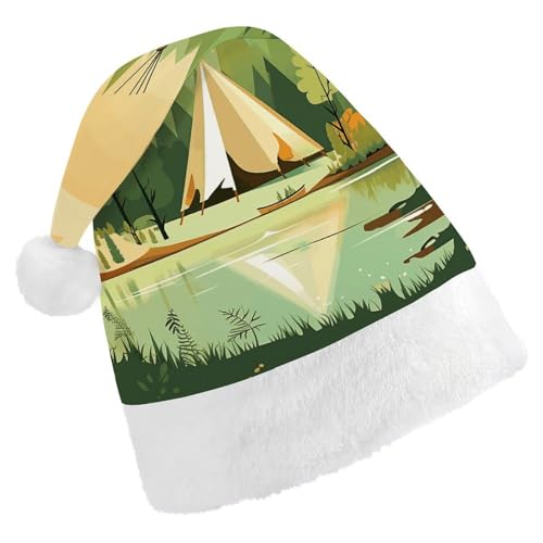 DWVTSLH Weihnachtsmütze, Tipi, bedruckt, Weihnachtsmannmütze, weicher und bequemer Samt, verdickte Weihnachtsmütze, geeignet für Weihnachten, Neujahr, Urlaub, Partyzubehör DWVTSLH Weihnachtsmütze, Tipi, bedruckt, Weihnachtsmannmütze, weicher und bequemer Samt, verdickte Weihnachtsmütze, geeignet für Weihnachten, Neujahr, Urlaub, Partyzubehör von DWVTSLH