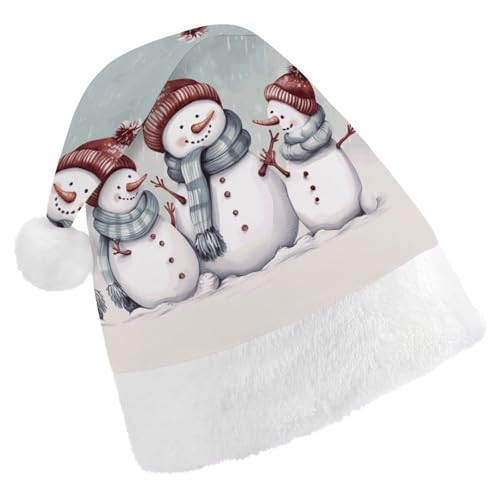 DWVTSLH Weihnachtsmütze, Winter, Schneemann, bedruckt, Weihnachtsmannmütze, weicher und bequemer Samt, verdickte Weihnachtsmütze, geeignet für Weihnachten, Neujahr, Urlaub, Partyzubehör DWVTSLH Weihnachtsmütze, Winter, Schneemann, bedruckt, Weihnachtsmannmütze, weicher und bequemer Samt, verdickte Weihnachtsmütze, geeignet für Weihnachten, Neujahr, Urlaub, Partyzubehör von DWVTSLH