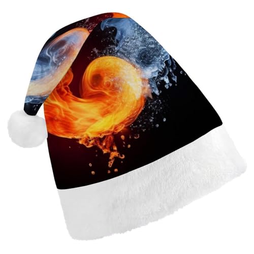 DWVTSLH Weihnachtsmütze, Yin-Yang-Feuerwasser-Druck, Weihnachtsmannmütze, weicher und bequemer Samt, verdickte Weihnachtsmütze, geeignet für Weihnachten, Neujahr, Urlaub, Partyzubehör DWVTSLH Weihnachtsmütze, Yin-Yang-Feuerwasser-Druck, Weihnachtsmannmütze, weicher und bequemer Samt, verdickte Weihnachtsmütze, geeignet für Weihnachten, Neujahr, Urlaub, Partyzubehör von DWVTSLH