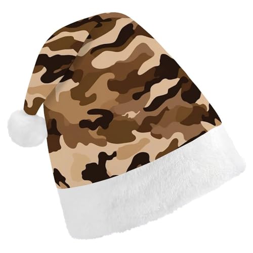 DWVTSLH Weihnachtsmütze, braun, Camouflage, bedruckt, Weihnachtsmannmütze, weicher und bequemer Samt, verdickte Weihnachtsmütze, geeignet für Weihnachten, Neujahr, Urlaub, Partyzubehör DWVTSLH Weihnachtsmütze, braun, Camouflage, bedruckt, Weihnachtsmannmütze, weicher und bequemer Samt, verdickte Weihnachtsmütze, geeignet für Weihnachten, Neujahr, Urlaub, Partyzubehör von DWVTSLH