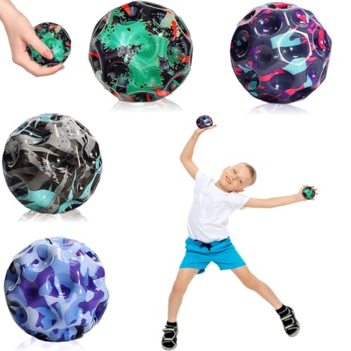 DWcouple Astro Jump Ball,4 Stück 7 cm Hohe Sprünge Gummiball Space Ball,Planeten Hüpfbälle,Mini Bouncing Ball Toy,Springende Bälle Spiel Indoor Outdoor Spielzeug für Kinder & Erwachsene von DWcouple