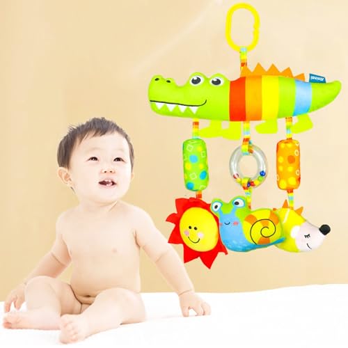 DXIA Babymobile Kette mit süßer Krokodil Figur, Wagenkette mit verschiedenen Elementen, Kinderwagen Zubehör für Babys und Kinder ab 0+ Monaten, Spielzeug für den Autositz, einfaches Greifen DXIA Babymobile Kette mit süßer Krokodil Figur, Wagenkette mit verschiedenen Elementen, Kinderwagen Zubehör für Babys und Kinder ab 0+ Monaten, Spielzeug für den Autositz, einfaches Greifen von DXIA