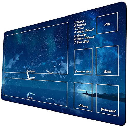 Brettspiel Starlight TCG Spielmatte – Sternenhimmel MTG Spielmatte – auch ideal als Mauspad 429 mit Zonen von DYETEE