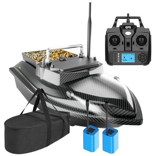 DYJD 500M GPS Fishing Bait Boat with Bag- RC Bait Boat 2kg Night Fishing Bait Boat Remote Control Angel Nest Boat (Carbon Fibre Color) von DYJD