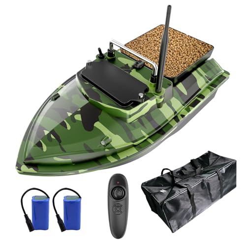 DYJD Angelköderboot 500 m RC Angelköderboot 2 kg Ladung mit Handtasche, Fischfuttergerät (grün) von DYJD
