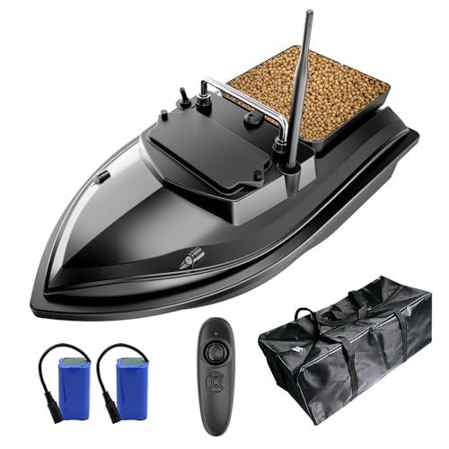 DYJD Angelköderboot 500 m RC Angelköderboot 2 kg Ladung mit Handtasche, Fischfuttergerät (schwarz) von DYJD