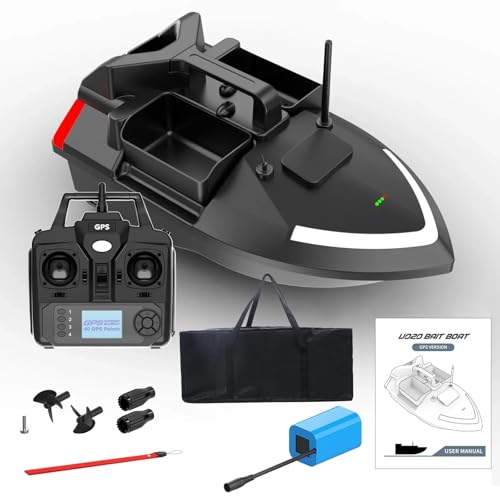 DYJD Futterboot mit GPS RC Boot, Fischköder-Boot Angelköder, GPS Cruise KöderBoot Mit 24000Mah Batterie (24000mah) von DYJD
