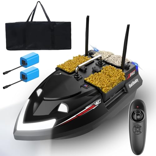 Dual Antenna 4 Hoppers 500M 3KG Köderboot zum Karpfenangeln Ferngesteuertes Angelnest Boot RC Köderboot mit Tasche von DYJD