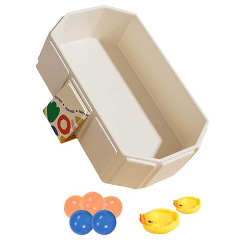 Kosmos Elektro Faltbare Badewanne für, Kleinkindbadewanne mit Ablassschraube, Faltbare Wanne mit 5 2 Enten, Badezimmer, Pool, Wasserspielzeug, Katzen- Hundewaschbecken, (Light Yellow-A, One Size) von DYKeWei