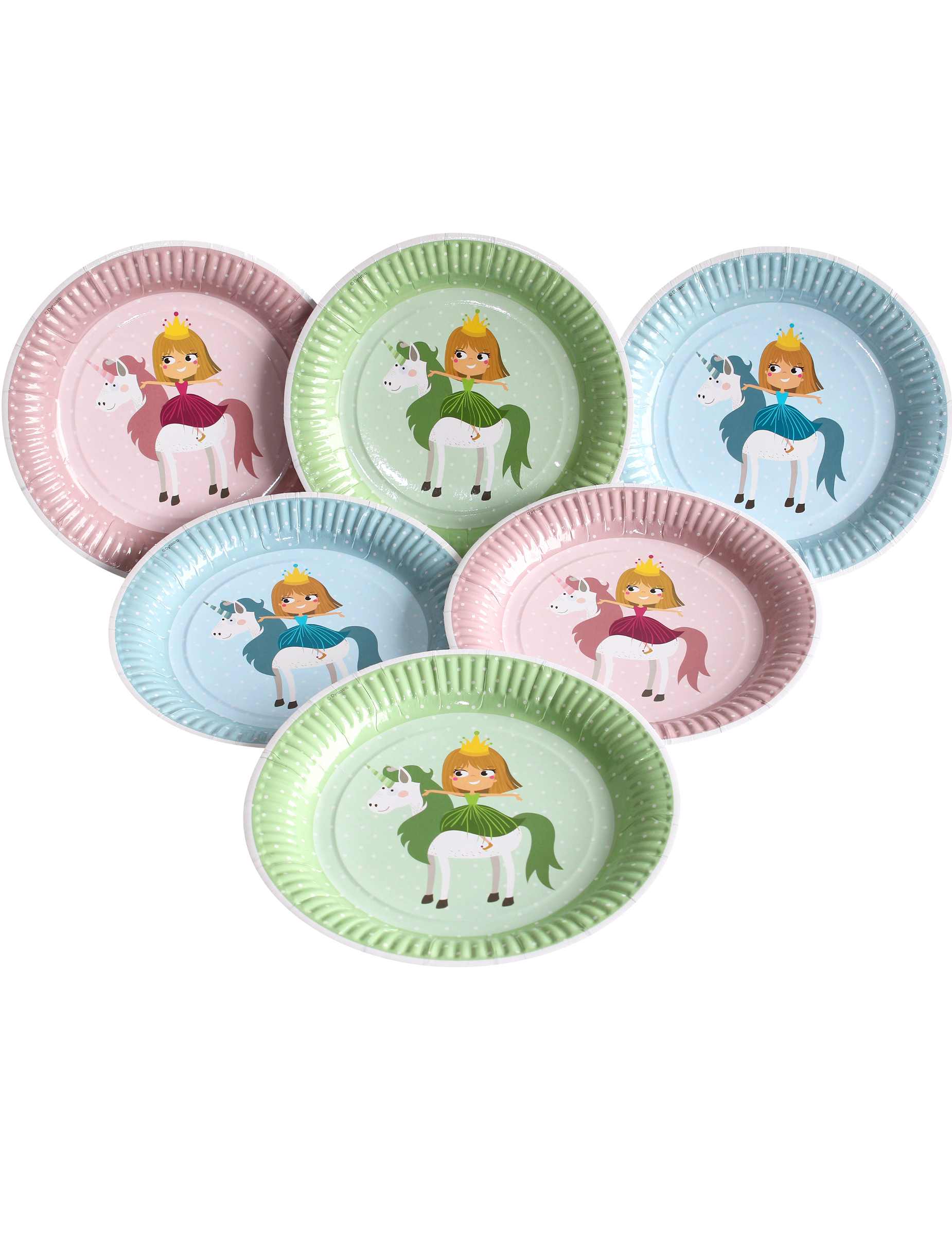 Einhorn-Prinzessin Partyteller Kindergeburtstag-Deko 6 Stück bunt 23 cm Einhorn-Prinzessin Partyteller Kindergeburtstag-Deko 6 Stück bunt 23 cm von DYNASTRIB