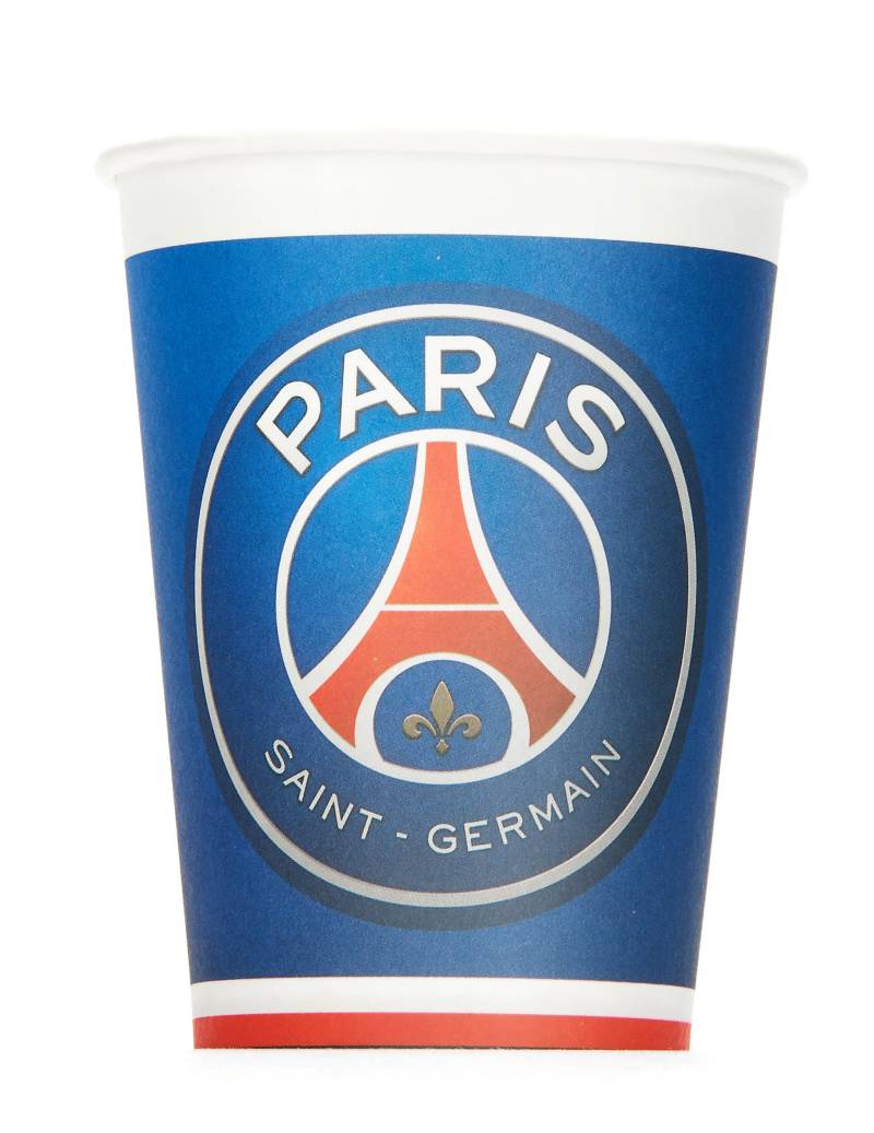 Pappbecher PSG 6 Stück Frankreich-Becher blau-rot-weiss von DYNASTRIB