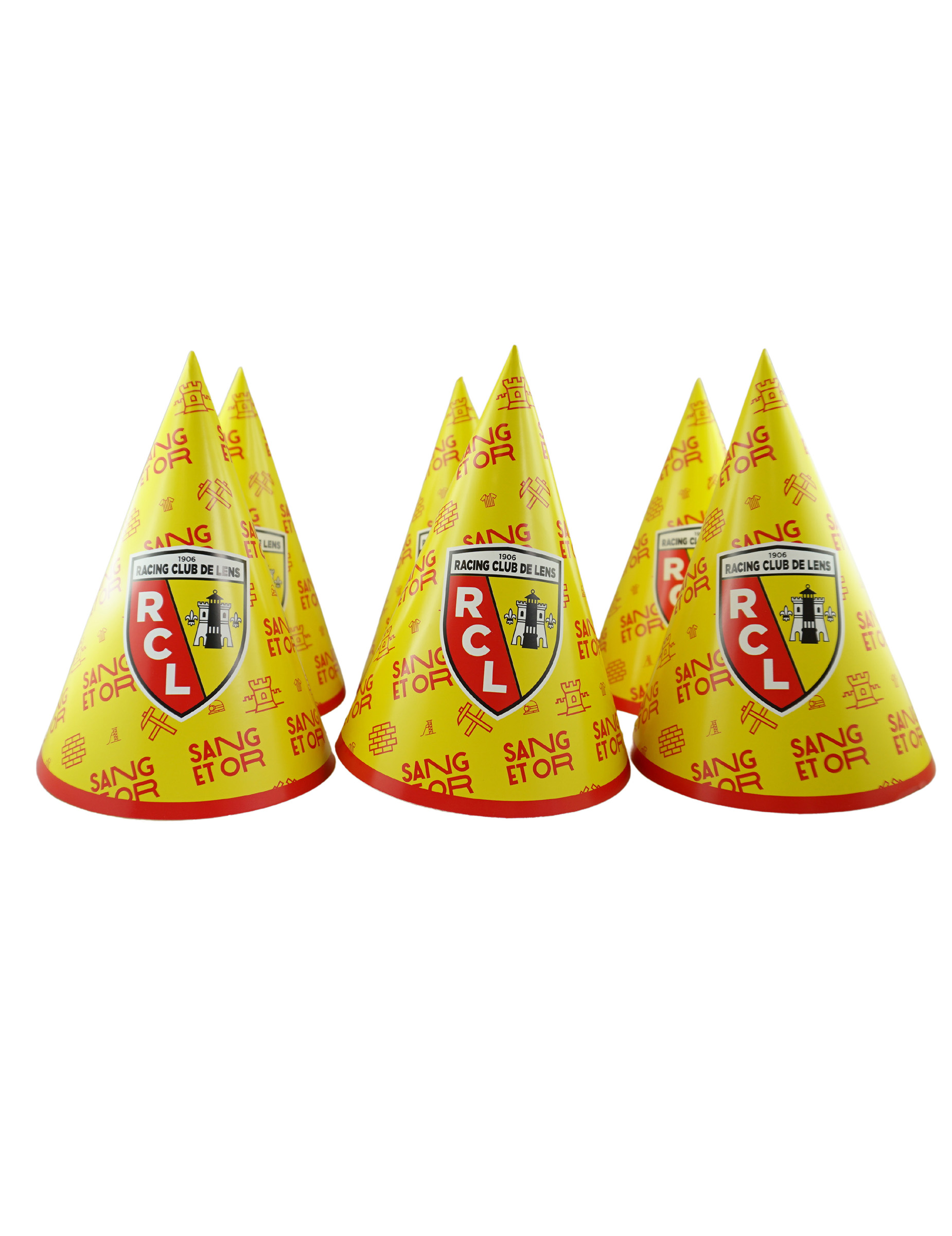 RC Lens Partyhüte, 6 Stück, Karton, 16 cm RC Lens Partyhüte, 6 Stück, Karton, 16 cm von DYNASTRIB
