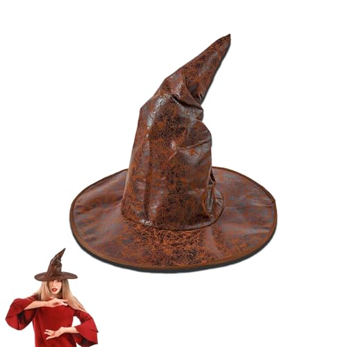 DYOUen Hexenhut Unisex Kopfbedeckung Hexen Zubehör Einheitsgröße für Cosplay Weihnachten Party Weihnachten Festival Verkleidung (Kaffee) von DYOUen