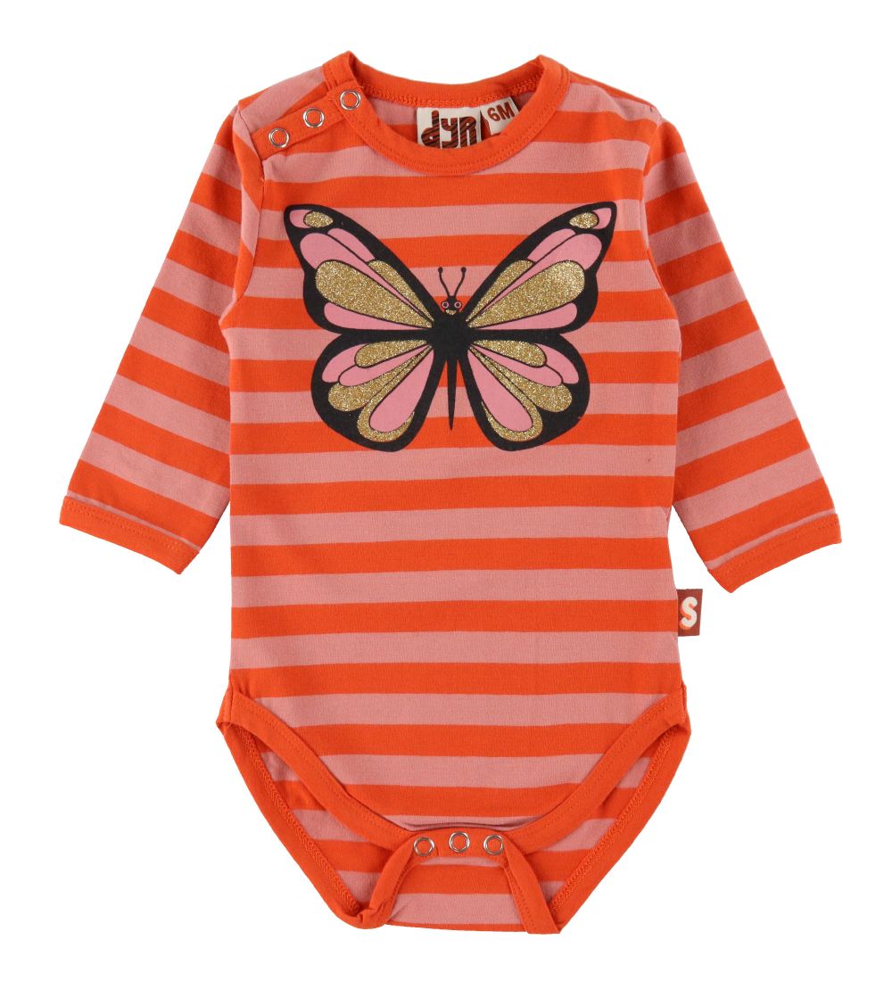 DYR Body l/ä - Quack - Old Rose/Fall Coral m. Schmetterling - DYR-Cph - 1 Jahr (80) - Body L/Ä von DYR-Cph