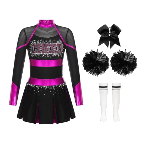 DYYEUAVT Cheerleader-Uniform, Cheerleader-Kostüm, für Kinder, Mädchen, Cheerleader-Kostüm, Glitzer-Strass, Cheerleader-Kostüm, Uniformen, Cheerleader-Kostüm, Cheerleader-Kostüm (Hot Pink, Weiß, 14) DYYEUAVT Cheerleader-Uniform, Cheerleader-Kostüm, für Kinder, Mädchen, Cheerleader-Kostüm, Glitzer-Strass, Cheerleader-Kostüm, Uniformen, Cheerleader-Kostüm, Cheerleader-Kostüm (Hot Pink, Weiß, 14) von DYYEUAVT