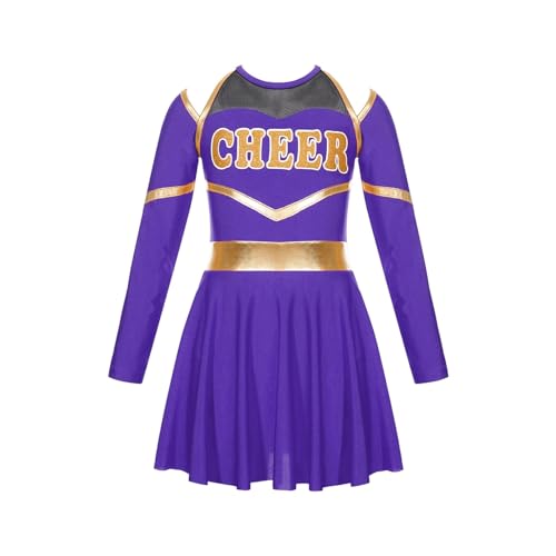 DYYEUAVT Cheerleading-Uniform, Cheerleader-Uniform, Schulmädchen, Cheerleader-Kostüme, Kinder, Cheerleader-Kostüm, Kleidungsset für Tanzwettbewerb, Cheerleader-Kostüm, Violett, 6 DYYEUAVT Cheerleading-Uniform, Cheerleader-Uniform, Schulmädchen, Cheerleader-Kostüme, Kinder, Cheerleader-Kostüm, Kleidungsset für Tanzwettbewerb, Cheerleader-Kostüm, Violett, 6 von DYYEUAVT