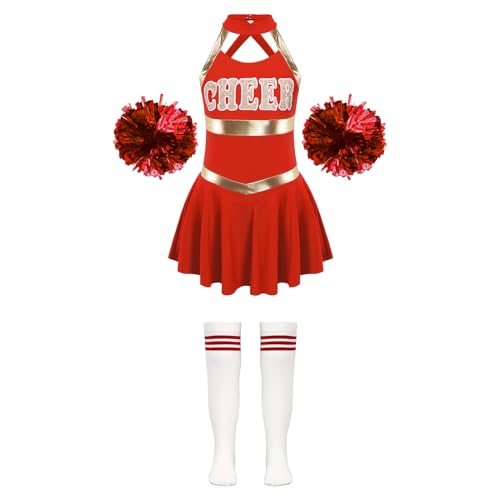DYYEUAVT Cheerleading-Uniform, Cheerleading-Kostüm, Cheerleader-Kostüm, Cheerleader-Uniform-Kleid + Blumenbälle, Socken, Sets für Tanzwettbewerb, Cheerleader-Kostüm, Rot, Größe 12 DYYEUAVT Cheerleading-Uniform, Cheerleading-Kostüm, Cheerleader-Kostüm, Cheerleader-Uniform-Kleid + Blumenbälle, Socken, Sets für Tanzwettbewerb, Cheerleader-Kostüm, Rot, Größe 12 von DYYEUAVT