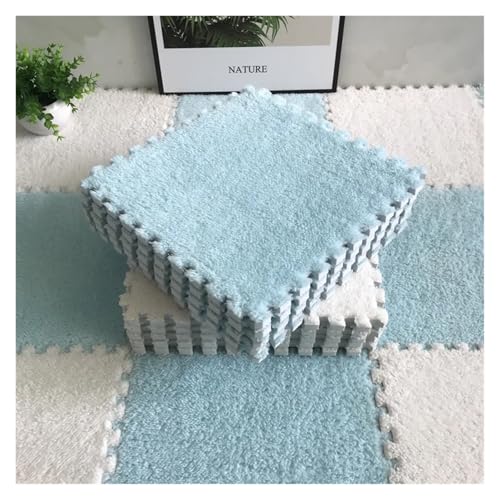 Schaumstoffmatten 30*30 cm Kind Spielen Matte Übung Kinder Teppich Bebe Matratze Schaum Puzzle Boden Kind Decke Spielen Matte for kinder Spielzeug Geschenk Ineinandergreifende Schaumstoffmatte(White-L von DYYEUAVT