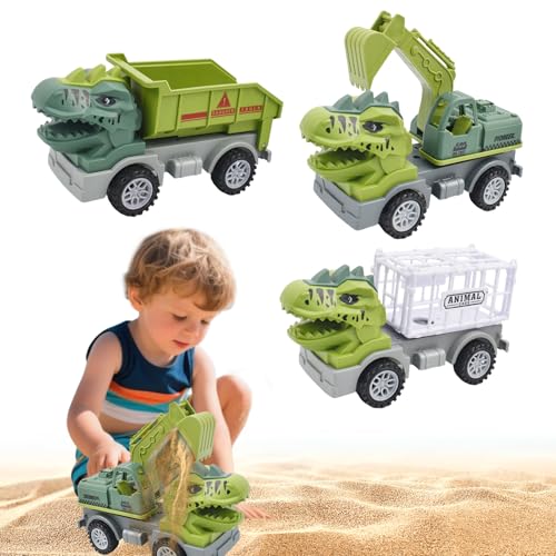 DZAY Bagger Spielzeug Sandkasten Set,Spielstabil Sandspielzeug Baustellenfahrzeuge Kinder Bagger Strandspielzeug Kipplaster Fahrzeug Betonmischer Outdoor für ab 3 4 5 Jahr Sommerspielzeug (03) von DZAY