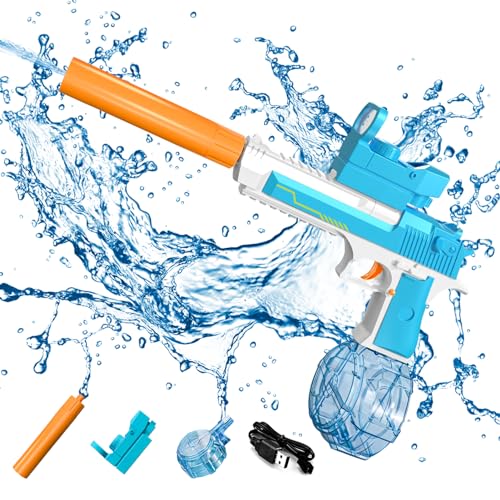 Elektrische Wasserpistole Spielzeug für Kinder Super Pulse Wasserpistolen,Automatische Spritzpistole mit Simuliertem Rückstoß,Wasserpistole Elektrisch Wasser Kampf Spielzeug (Blau) von DZAY