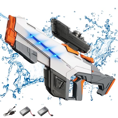 Elektrische Wasserpistole mit Automatischer Wasseraufnahme,Wasserspritzpistole für Erwachsene Kinder Reichweite 26 Fuß,Wasserpistole Elektrisch Spritzpistole Sommer Pool Strand Spielzeug (Weiß Orange) Elektrische Wasserpistole mit Automatischer Wasseraufnahme,Wasserspritzpistole für Erwachsene Kinder Reichweite 26 Fuß,Wasserpistole Elektrisch Spritzpistole Sommer Pool Strand Spielzeug (Weiß Orange) von DZAY