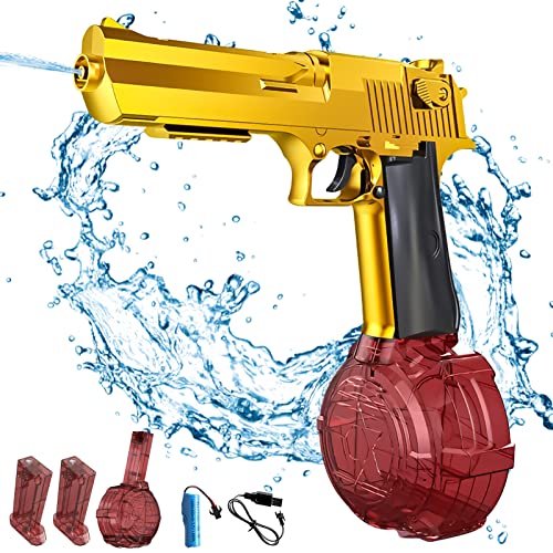 Elektrische Wasserpistole Spielzeug mit großer Reichweite EIN-Knopf Automatische Super 434CC+116CC Wasserspritzpistole,Super Revolver Elektrisch Wasserpistolen Wasserspritze Spritzpistole… von DZAY